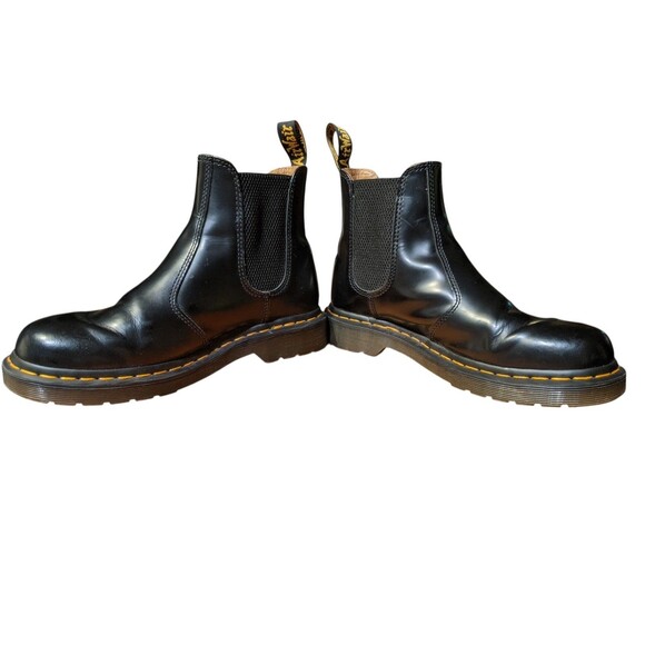 Dr. Martens 2976 Chelsea Leather Boot Sz 7  Women's (6 M) Black Yellow Stitch - Picture 3 of 10